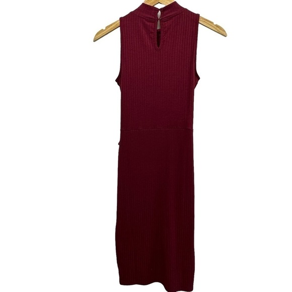 Venus Cranberry Sleeveless Ribbed Bodycon Dress, M - Picture 8 of 8
